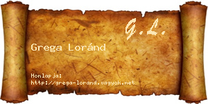 Grega Loránd névjegykártya
